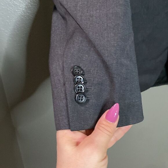 Banana Republic Modern Blazer Jacket Mens 40R Dark Gray Three Button 100% Wool - Picture 9 of 12